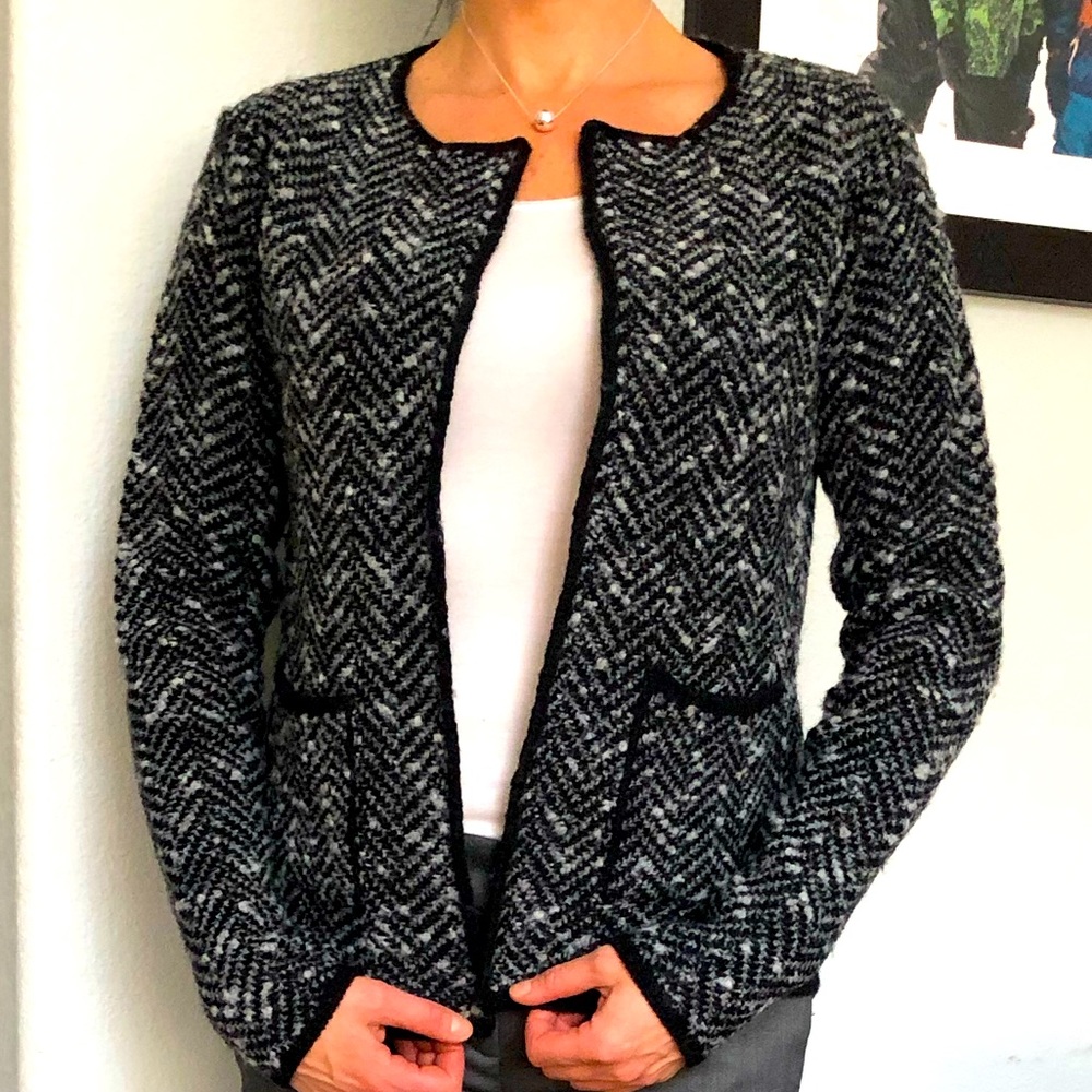 Italian wool open cardigan sweater jacket